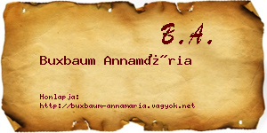 Buxbaum Annamária névjegykártya